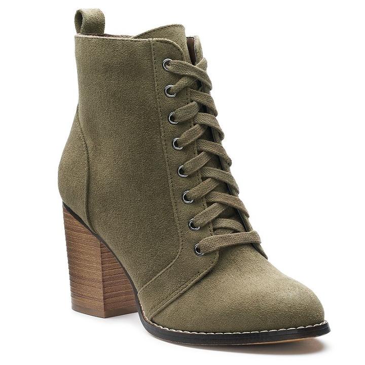 Candie's&reg; Couture Women's Block Heel Ankle Boots, Teens, Size: Medium (8), Green