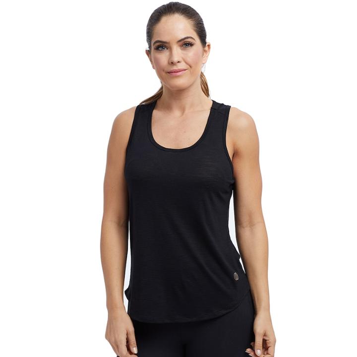 Women's Balance Collection Catalina Strappy Back Tank, Size: Medium, Black