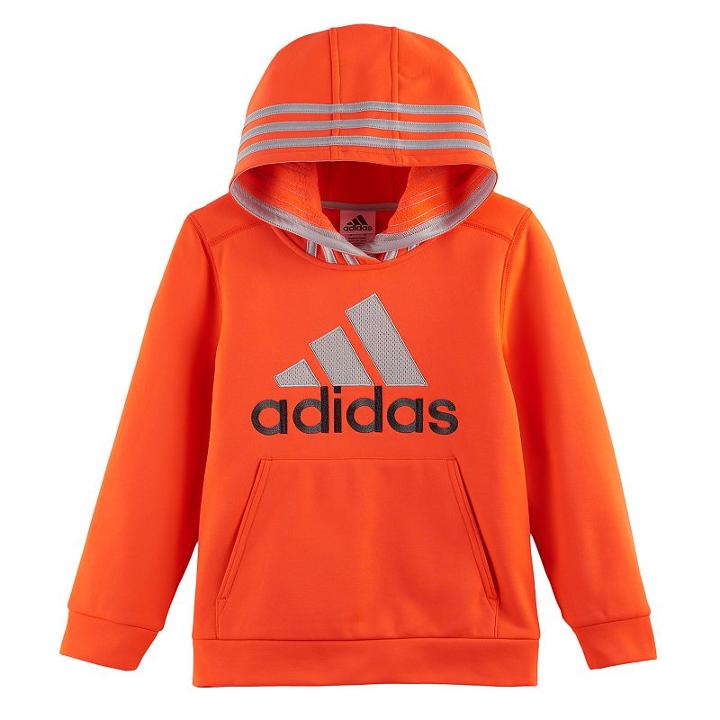 Boys 4-7x Adidas Logo Graphic Hooded Pullover, Size: 7x, Brt Red