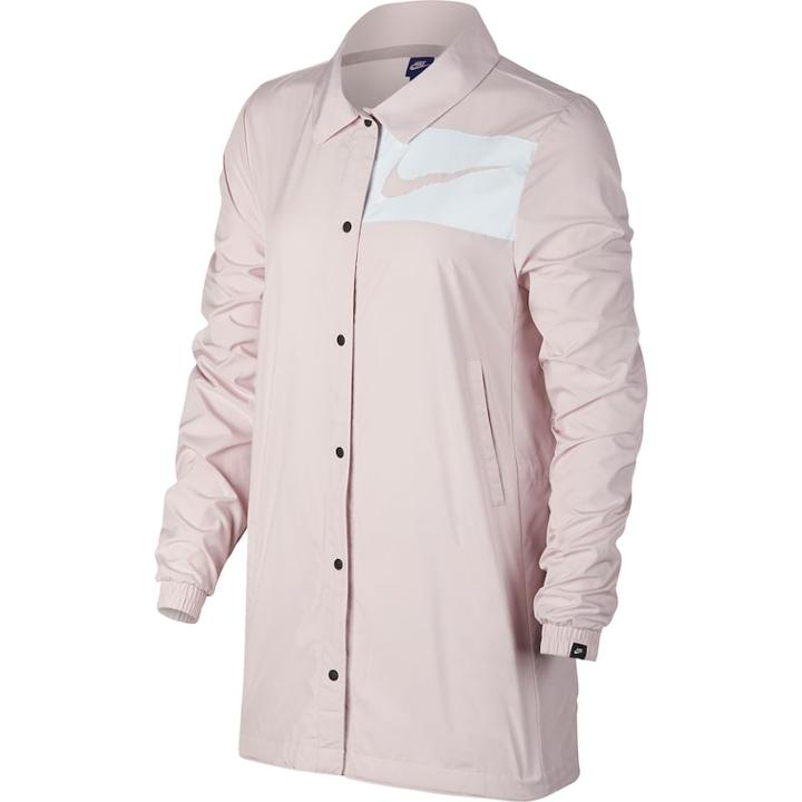 Women's Nike Sportswear Swoosh Snap Front Jacket, Size: Small, Pink