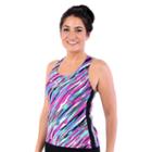 Women's Dolfin Striped Racerback Tankini Top, Size: Xl, Med Yellow