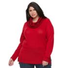 Plus Size Apt. 9&reg; Lurex Crewneck Infinity Scarf Tunic Sweater, Women's, Size: 2xl, Gold