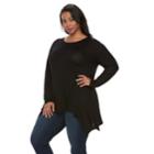 Plus Size Apt. 9&reg; Lace Sleeve Handkerchief Hem Tunic, Women's, Size: 3xl, Black