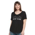 Plus Size Apt. 9&reg; V-neck Graphic Tee, Women's, Size: 0x, Black
