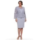 Plus Size Le Bos Sheath Dress & Georgette Jacket Set, Women's, Size: 16 W, Lt Purple