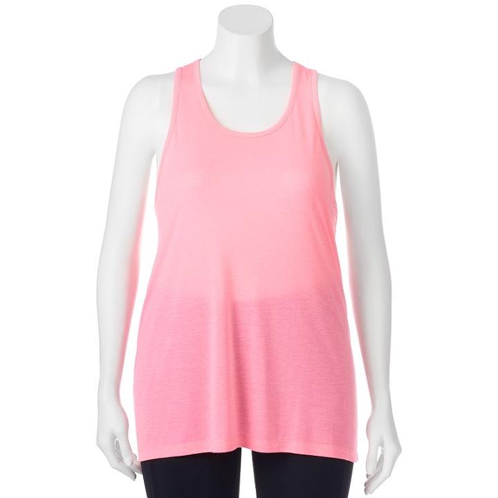 Juniors' Plus Size So&reg; Mesh Back Space-dyed Tank, Girl's, Size: 3xl, Brt Pink