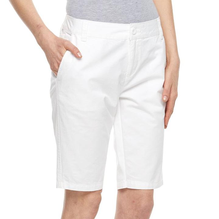Women's Caribbean Joe Clean Front Skimmer Capris, Size: 8, White