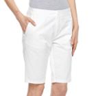 Women's Caribbean Joe Clean Front Skimmer Capris, Size: 8, White