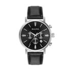 Bulova Men's Classic Leather Chronograph Watch - 96b262, Black