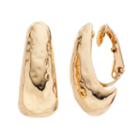 Dana Buchman Hammered Nickel Free Clip On Hoop Earrings, Women's, Gold