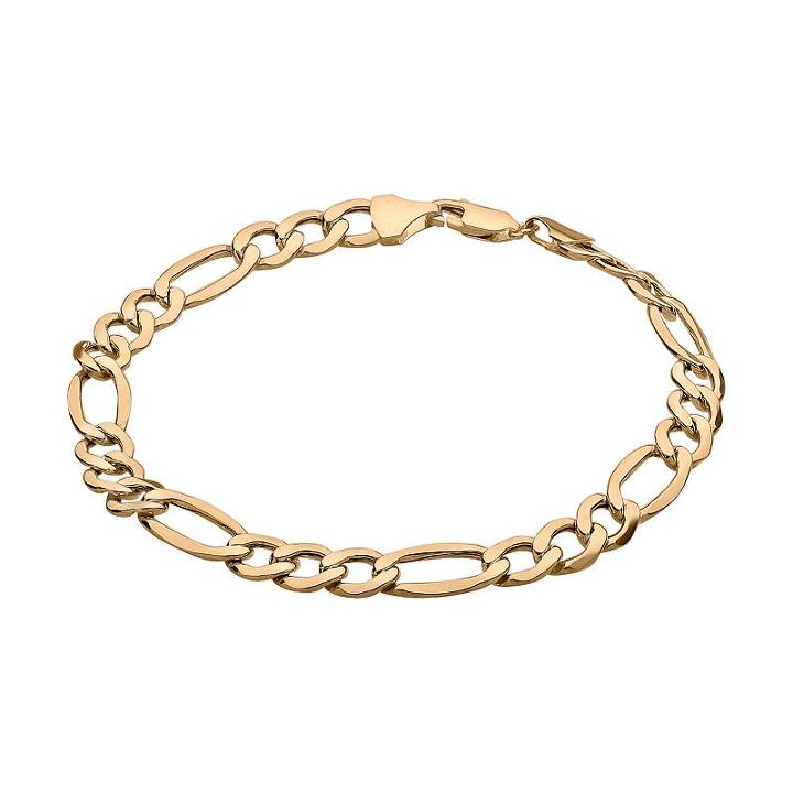 Everlasting Gold 10k Gold Figaro Chain Bracelet - 8.5 In, Women's, Size: 8.5, Yellow