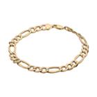 Everlasting Gold 10k Gold Figaro Chain Bracelet - 8.5 In, Women's, Size: 8.5, Yellow