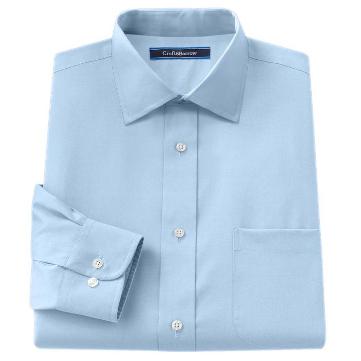 Men's Croft & Barrow&reg; Classic-fit No-iron Dress Shirt, Size: 17.5-32/33, Blue
