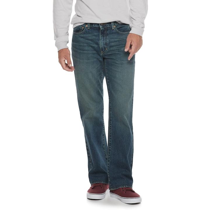 Men's Urban Pipeline&trade; Relaxed Bootcut Jeans, Size: 38x34, Dark Blue