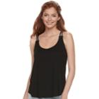 Juniors' Pink Republic Double Strap Racerback Tank, Teens, Size: Large, Black
