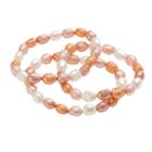 Freshwater By Honora Dyed Freshwater Cultured Pearl Stretch Bracelet Set, Women's, Multicolor