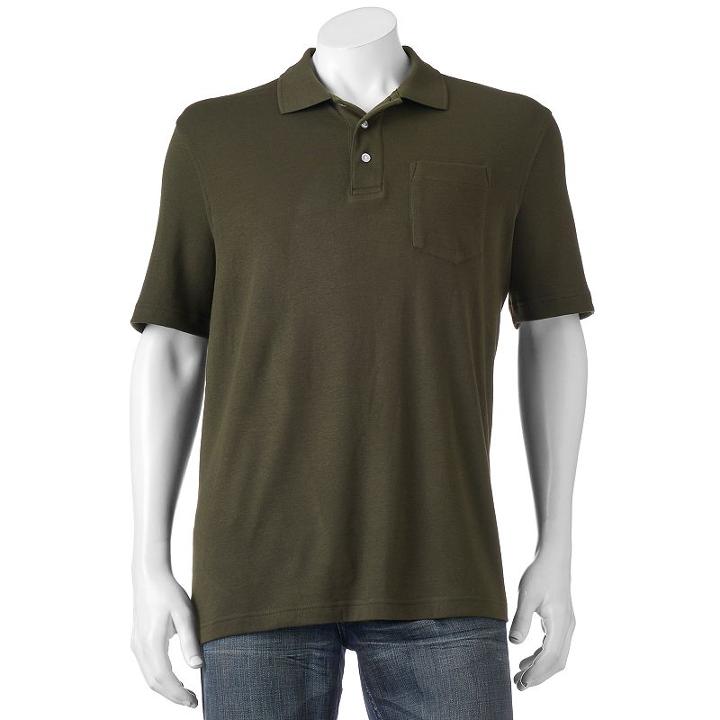 Men's Croft & Barrow&reg; Signature Pocket Polo, Size: Small, Green