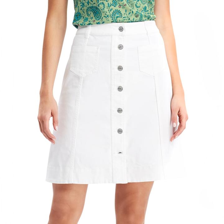 Petite Chaps Denim Skirt, Women's, Size: 12 Petite, White
