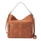 Sonoma Goods For Life&trade; Sondra Floral Perforated Hobo, Women's, Red/coppr (rust/coppr)