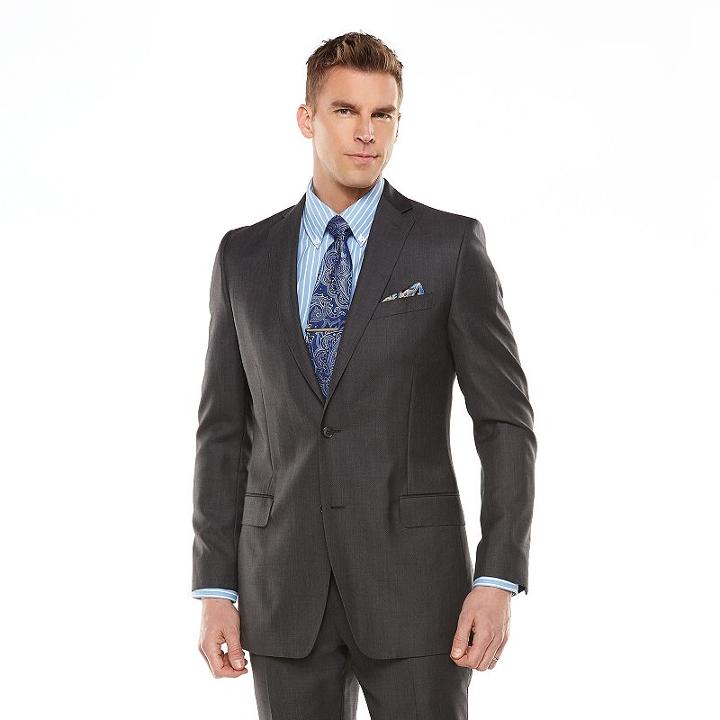 Men's Marc Anthony Slim-fit Herringbone Suit Jacket, Size: 44 - Regular, Grey