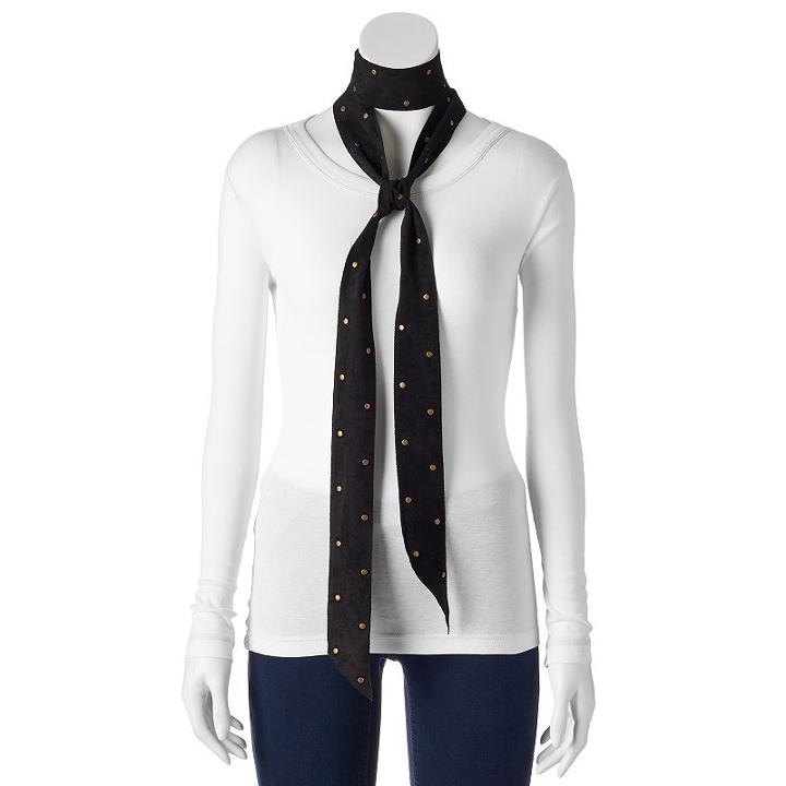 Mudd&reg; Studded Skinny Scarf, Women's, Black