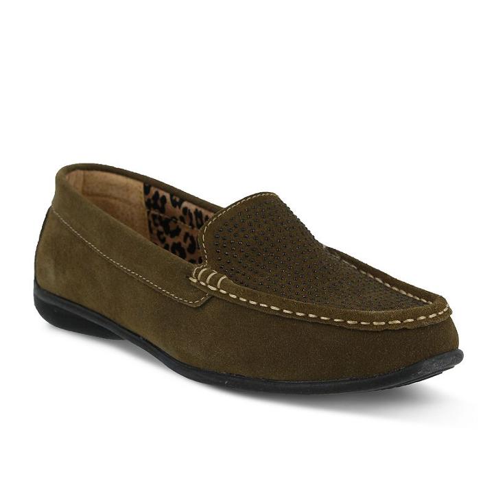 Spring Step Pol Women's Loafers, Size: 38, Med Green