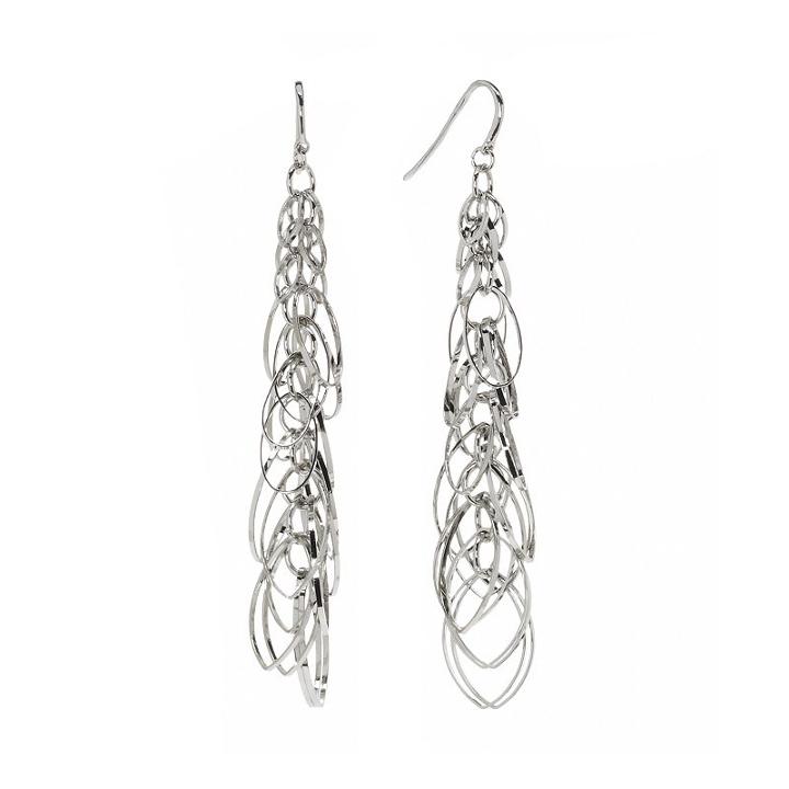 Jennifer Lopez Silver Tone Marquise Linear Drop Earrings, Women's, Multicolor