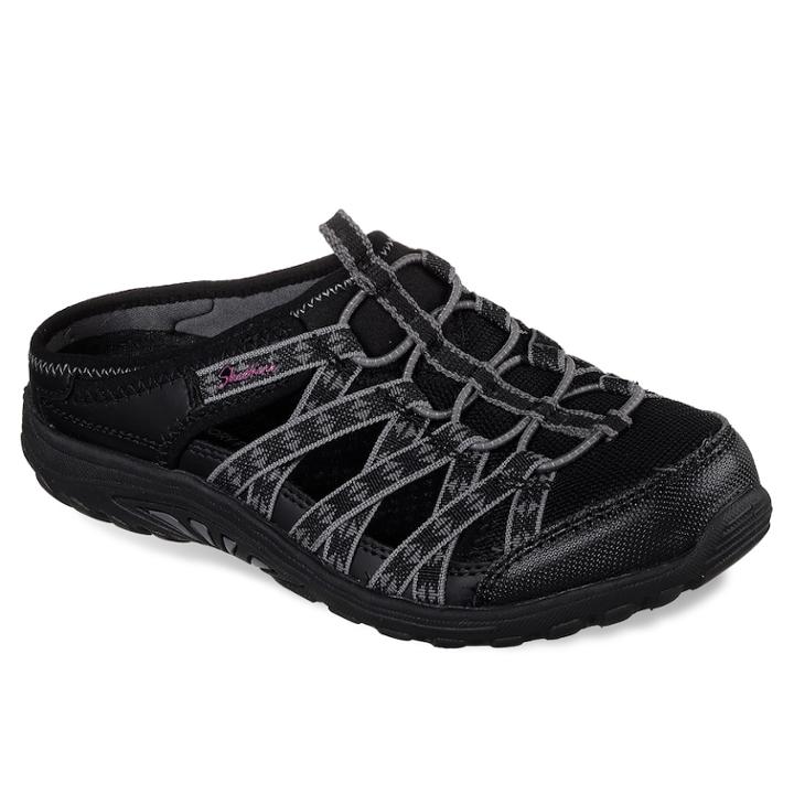 Skechers Relaxed Fit Reggae Fest Marlin Women's Mules, Size: 6, Grey (charcoal)