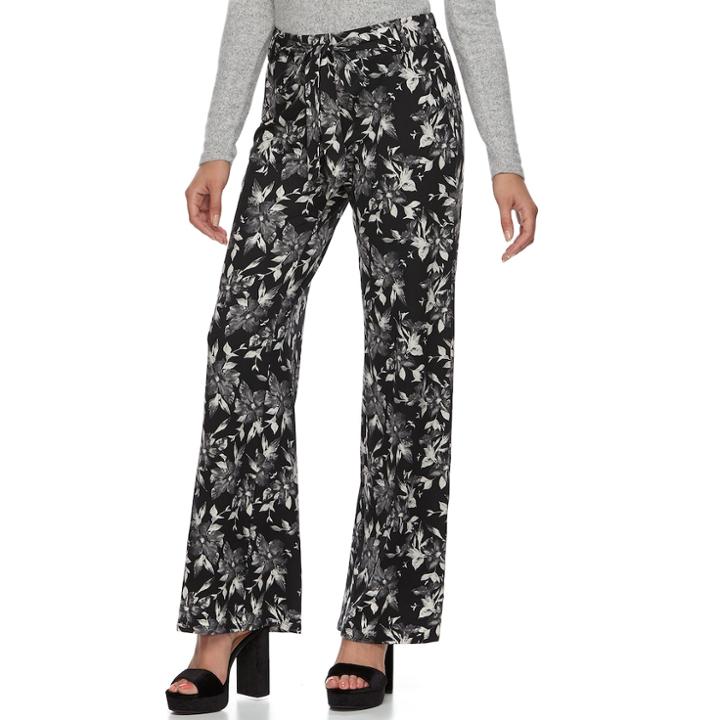 Juniors' Joe B Wide-leg Tie Front Pants, Teens, Size: Medium, Grey Other