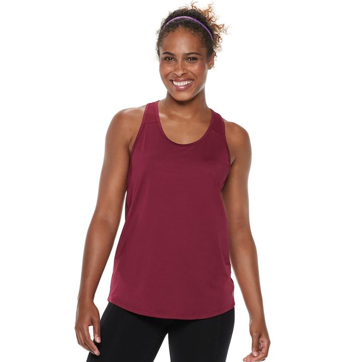 Women's Tek Gear&reg; Performance Racerback Tank, Size: Large, Dark Red