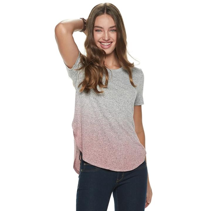Juniors' Mudd&reg; Shirttail Short Sleeve Tee, Teens, Size: Xl, Med Pink