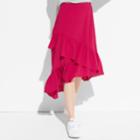 K/lab Asymmetrical Ruffle Skirt, Teens, Size: Large, Dark Pink