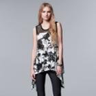 Women's Simply Vera Vera Wang Print Lace Handkerchief Tunic, Size: Medium, Oxford