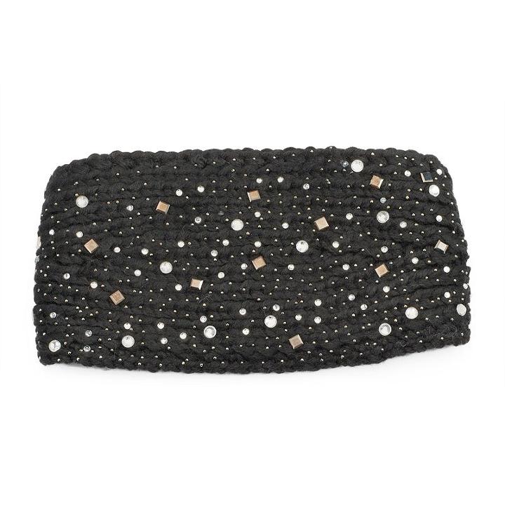 Women's Manhattan Accessories Co. Rhinestone Studded Headwrap, Black