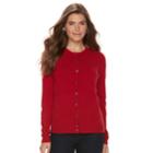 Petite Croft & Barrow&reg; Button-front Cardigan, Women's, Size: M Petite, Med Red