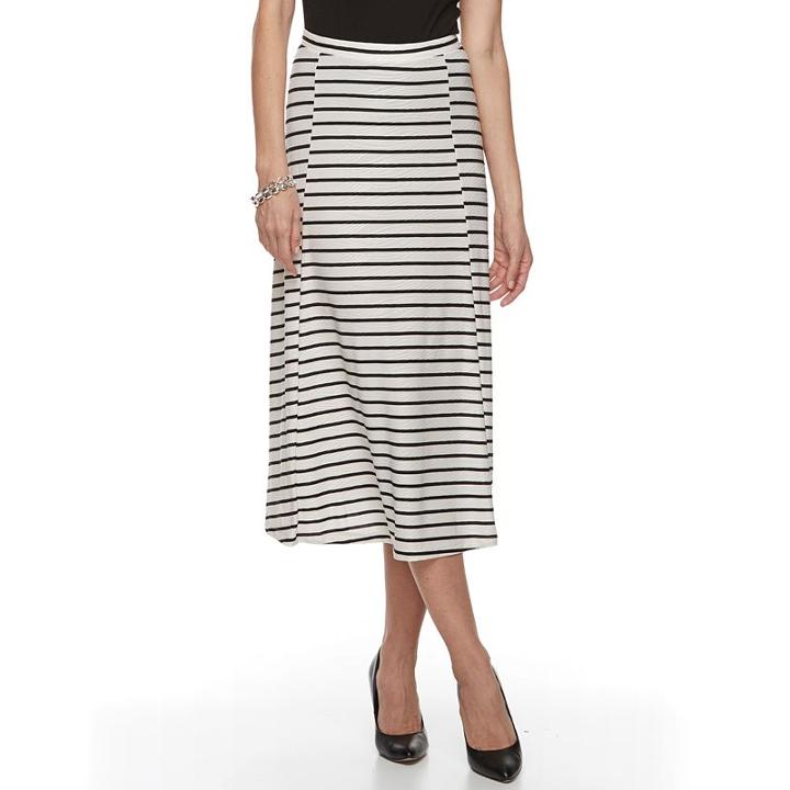 Women's Dana Buchman Princess Seam Midi Skirt, Size: Small, Beig/green (beig/khaki)