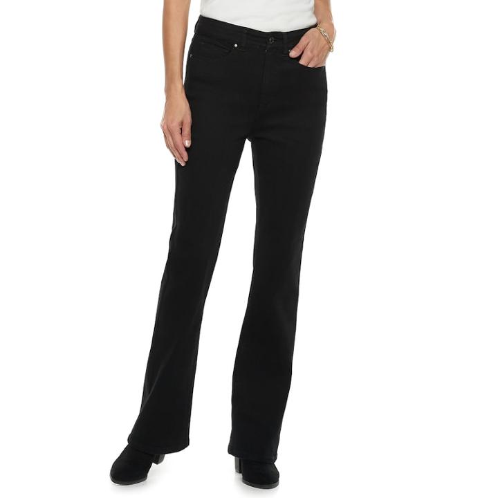 Women's Croft & Barrow&reg; Classic Bootcut Jeans, Size: 10 T/l, Black