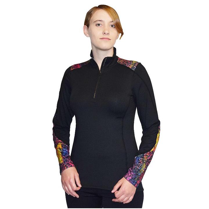 Women's Snow Angel Black Flash Quarter Zip Top, Size: Small, Ovrfl Oth