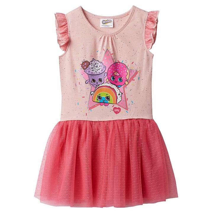 Girls 4-7 Shopkins Rainbow Bite, Creamy Cookie Cupcake & D'lish Donut Jersey Dress, Girl's, Size: 5, Orange