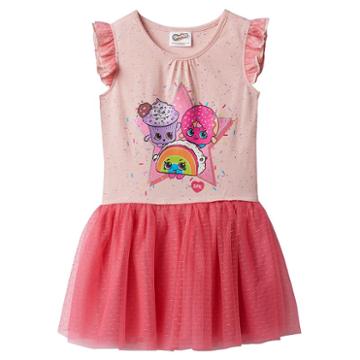 Girls 4-7 Shopkins Rainbow Bite, Creamy Cookie Cupcake & D'lish Donut Jersey Dress, Girl's, Size: 5, Orange