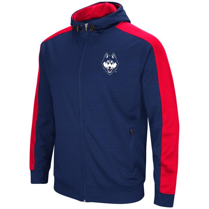Men's Uconn Huskies Setter Full-zip Hoodie, Size: Xxl, Dark Blue