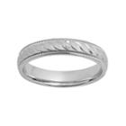 Sterling Silver Textured Wedding Ring, Men's, Size: 4, Grey