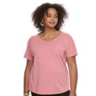 Plus Size So&reg; Cross Back Short Sleeve Tee, Teens, Size: 1xl, Med Pink
