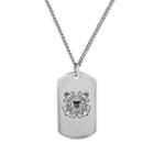 Men's Sterling Silver United States Coast Guard Dog Tag Necklace, Size: 24, Grey