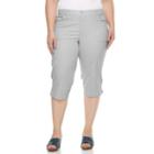 Plus Size Gloria Vanderbilt Alicia Embroidered Capris, Women's, Size: 16 W, Silver
