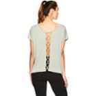 Women's Gaiam Eden Open Back Yoga Tee, Size: Xl, Green