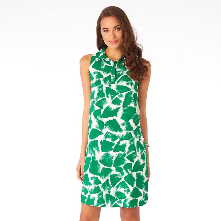 Women's Indication By Eci Printed Shirtdress, Size: Small, Green Oth