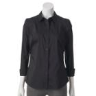 Women's Apt. 9&reg; Structured Shirt, Size: Xl, Black