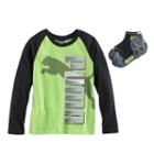 Boys 4-7 Puma Green Raglan Tee & Socks Set, Size: 6, Green Oth