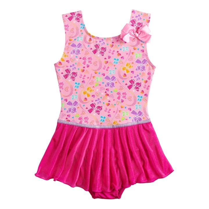 Girls 4-14 Jojo Siwa Pretty Bows Dance Skirtall Leotard By Danskin, Size: Small, Pink
